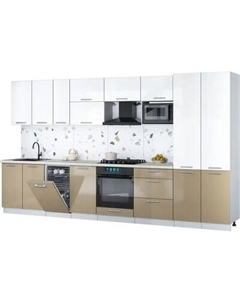 Кухонный гарнитур Интерлиния Мила Gloss 3.7-ПМ4