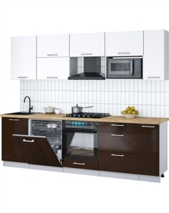 Кухонный гарнитур Интерлиния Мила Gloss 2.6-ПМ2