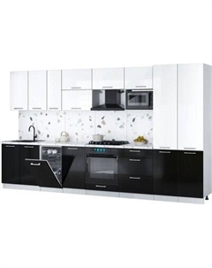 Кухонный гарнитур Интерлиния Мила Gloss 3.7-ПМ4