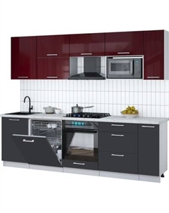 Кухонный гарнитур Интерлиния Мила Gloss 2.6-ПМ2