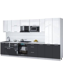 Кухонный гарнитур Интерлиния Мила Gloss 3.6-ПМ2