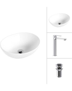 Умывальник со смесителем Lauter 21652 + Moon 21СK81691C с донным клапаном 21190CH