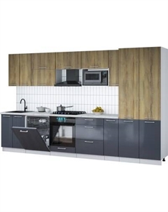 Кухонный гарнитур Интерлиния Мила Gloss 3.5-ПМ2