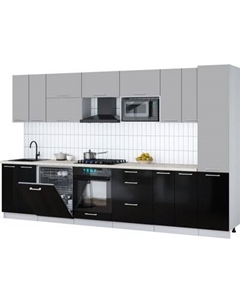 Кухонный гарнитур Интерлиния Мила Gloss 3.4-ПМ2