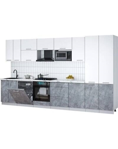 Кухонный гарнитур Интерлиния Мила Gloss 3.7-ПМ2