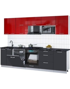 Кухонный гарнитур Интерлиния Мила Gloss 2.9-ПМ2