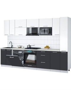 Кухонный гарнитур Интерлиния Мила Gloss 3.1-ПМ2