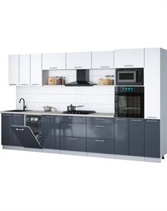 Кухонный гарнитур Интерлиния Мила Gloss 3.6-ПМ3