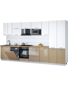 Кухонный гарнитур Интерлиния Мила Gloss 3.7-ПМ2
