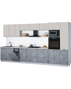 Кухонный гарнитур Интерлиния Мила Gloss 3.9-ПМ3