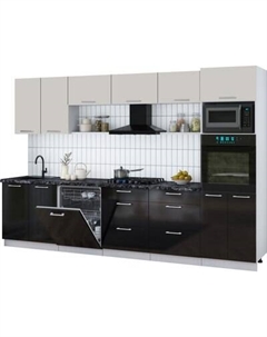 Кухонный гарнитур Интерлиния Мила Gloss 3.2-ПМ1
