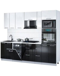 Кухонный гарнитур Интерлиния Мила Gloss 2.55-ПМ3