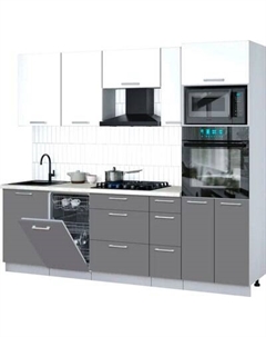 Кухонный гарнитур Интерлиния Мила Gloss 2.45-ПМ3