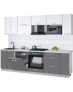 Кухонный гарнитур Интерлиния Мила Gloss 2.7-ПМ2