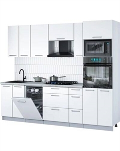 Кухонный гарнитур Интерлиния Мила Gloss 2.55-ПМ3