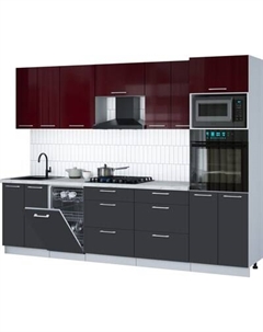Кухонный гарнитур Интерлиния Мила Gloss 2.85-ПМ3