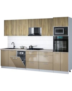 Кухонный гарнитур Интерлиния Мила Gloss 3.05-ПМ3