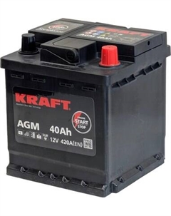 Автомобильный аккумулятор KrafT AGM 40 R 420A / AGM-L0 Kraft