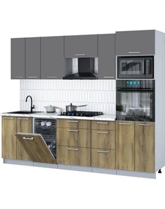 Кухонный гарнитур Интерлиния Мила Gloss 2.65-ПМ3
