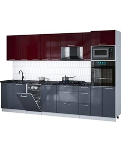 Кухонный гарнитур Интерлиния Мила Gloss 3.2-ПМ3