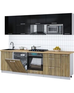 Кухонный гарнитур Интерлиния Мила Gloss 2.6-ПМ2
