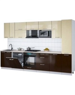 Кухонный гарнитур Интерлиния Мила Gloss 3.3-ПМ2