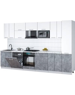 Кухонный гарнитур Интерлиния Мила Gloss 3.4-ПМ2
