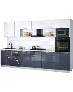 Кухонный гарнитур Интерлиния Мила Gloss 3.3-ПМ3