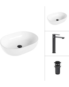 Умывальник со смесителем Lauter 21836A + Moon 21СК8691BS с донным клапаном 21190B