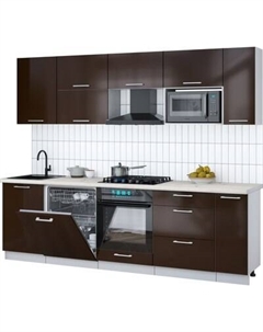 Кухонный гарнитур Интерлиния Мила Gloss 2.6-ПМ2