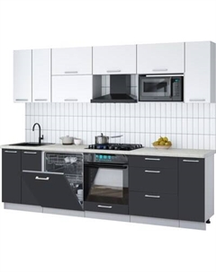 Кухонный гарнитур Интерлиния Мила Gloss 2.7-ПМ2
