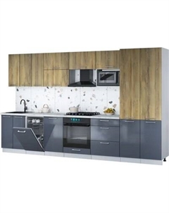 Кухонный гарнитур Интерлиния Мила Gloss 3.5-ПМ4