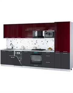 Кухонный гарнитур Интерлиния Мила Gloss 3.6-ПМ4