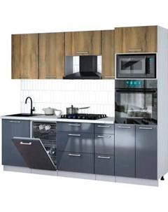 Кухонный гарнитур Интерлиния Мила Gloss 2.45-ПМ3