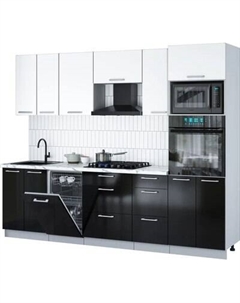 Кухонный гарнитур Интерлиния Мила Gloss 2.65-ПМ3