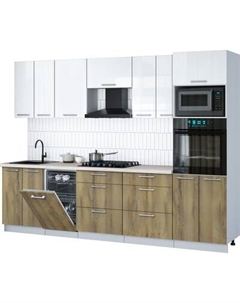 Кухонный гарнитур Интерлиния Мила Gloss 2.85-ПМ3