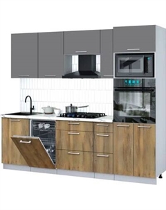 Кухонный гарнитур Интерлиния Мила Gloss 2.45-ПМ3