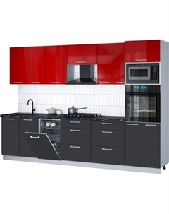 Кухонный гарнитур Интерлиния Мила Gloss 3.05-ПМ3