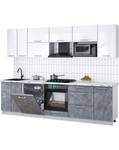Кухонный гарнитур Интерлиния Мила Gloss 2.8-ПМ2