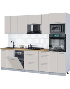 Кухонный гарнитур Интерлиния Мила Gloss 2.65-ПМ3