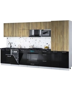 Кухонный гарнитур Интерлиния Мила Gloss 3.5-ПМ4