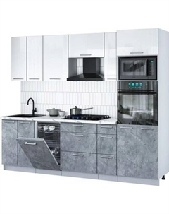 Кухонный гарнитур Интерлиния Мила Gloss 2.55-ПМ3