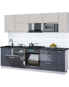 Кухонный гарнитур Интерлиния Мила Gloss 2.6-ПМ2