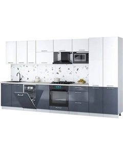Кухонный гарнитур Интерлиния Мила Gloss 3.7-ПМ4