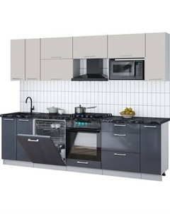 Кухонный гарнитур Интерлиния Мила Gloss 2.7-ПМ2