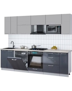 Кухонный гарнитур Интерлиния Мила Gloss 2.7-ПМ2