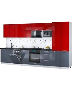 Кухонный гарнитур Интерлиния Мила Gloss 3.7-ПМ4