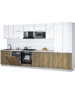 Кухонный гарнитур Интерлиния Мила Gloss 3.7-ПМ2