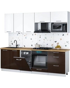 Кухонный гарнитур Интерлиния Мила Gloss 2.45-ПМ4