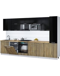 Кухонный гарнитур Интерлиния Мила Gloss 3.4-ПМ2